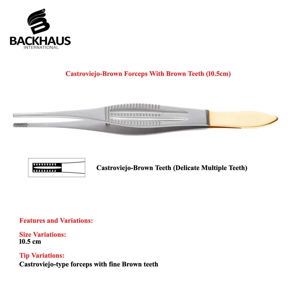 Castroviejo-Brown Forceps With Brown Teeth (10.5cm)