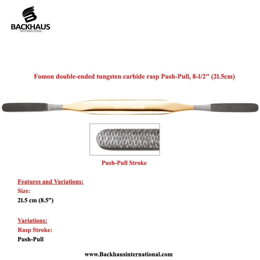Fomon double-ended tungsten carbide rasp Push-Pull, (21.5cm)