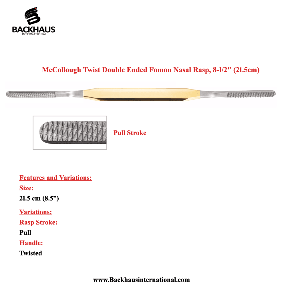 McCollough Twist Double Ended Fomon Nasal Rasp,(21.5cm)