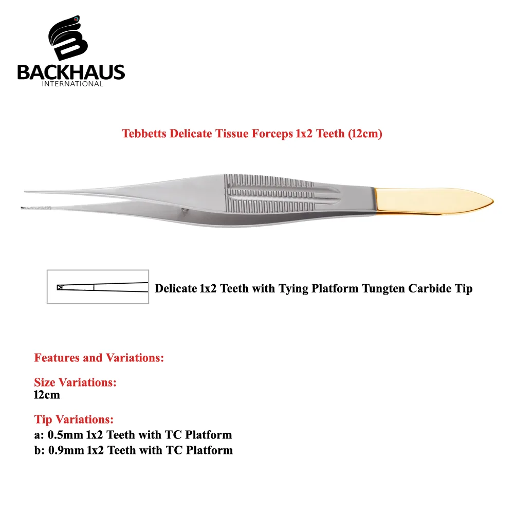 Tebbetts Delicate Tissue Forceps 1x2 Teeth (12cm)