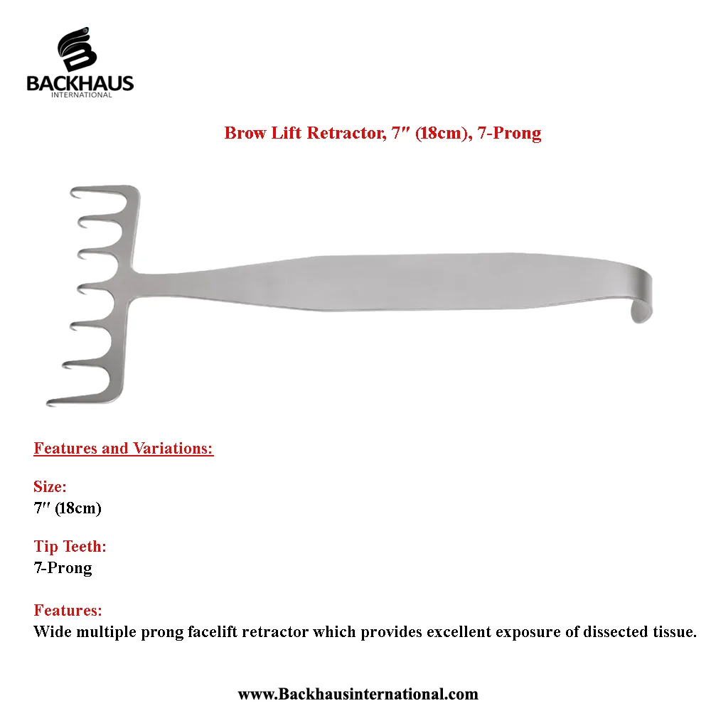 Brow Lift Retractor,(18cm), 7-Prong