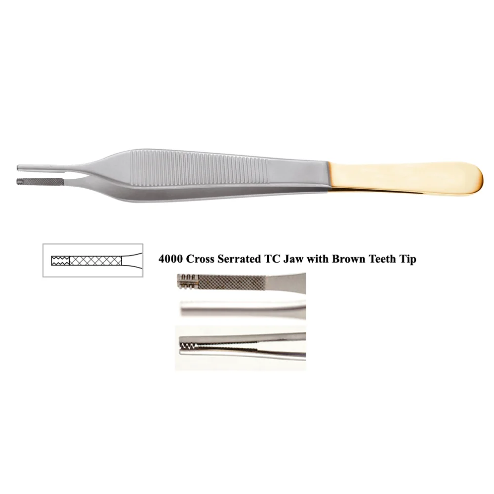 Adson Brown TC Forceps with Cross Serrated Tip 4000 Jaw