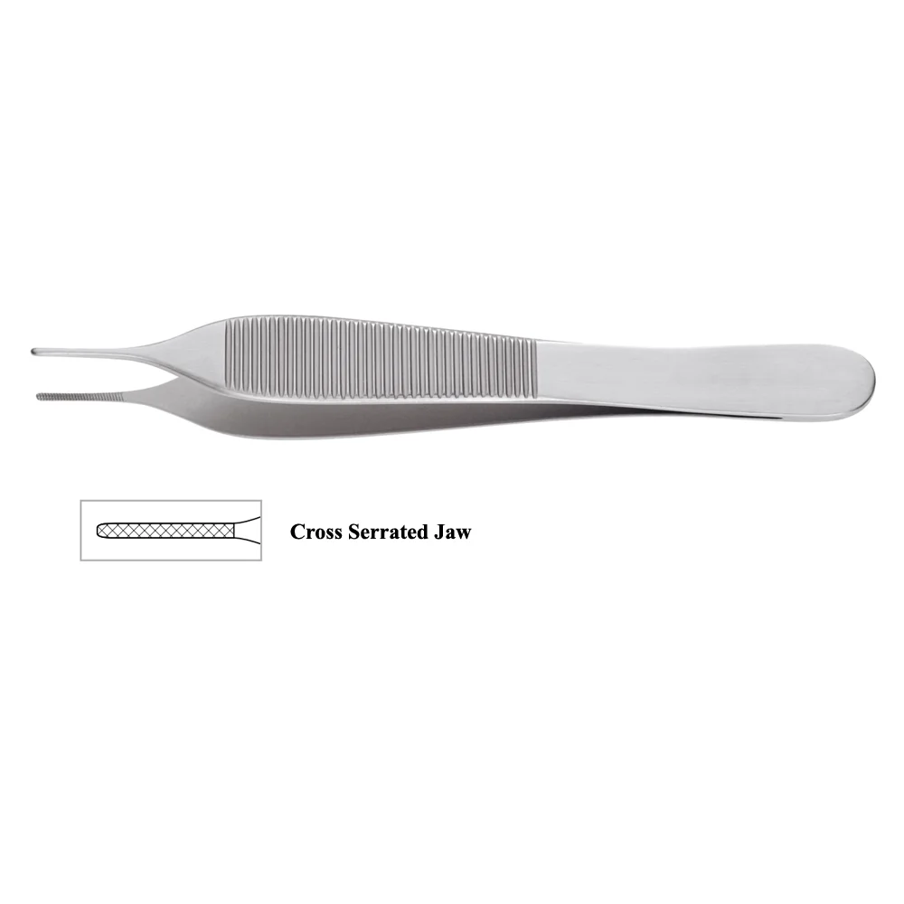 Adson Dressing Forceps with Cross Serrated Jaw, (12cm)