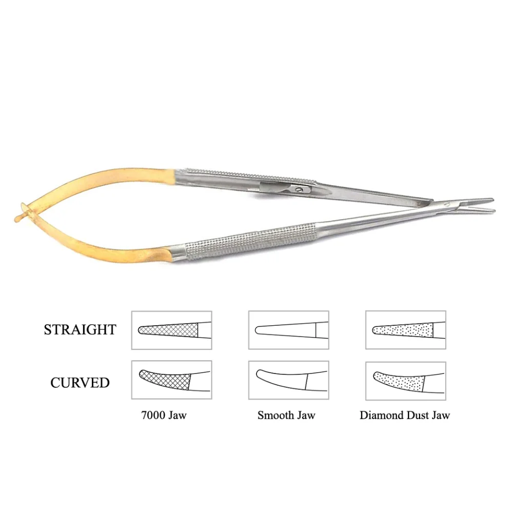 Castroviejo Needle Holder, Round Spring Handle with Lock