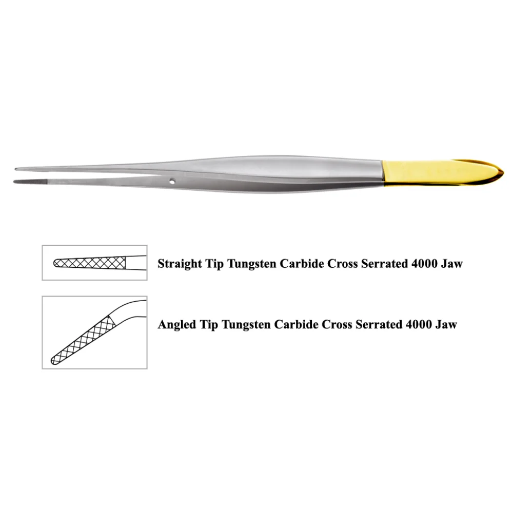Cushing Tissue Forceps with Cross Serrated TC Tip 4000 Jaw