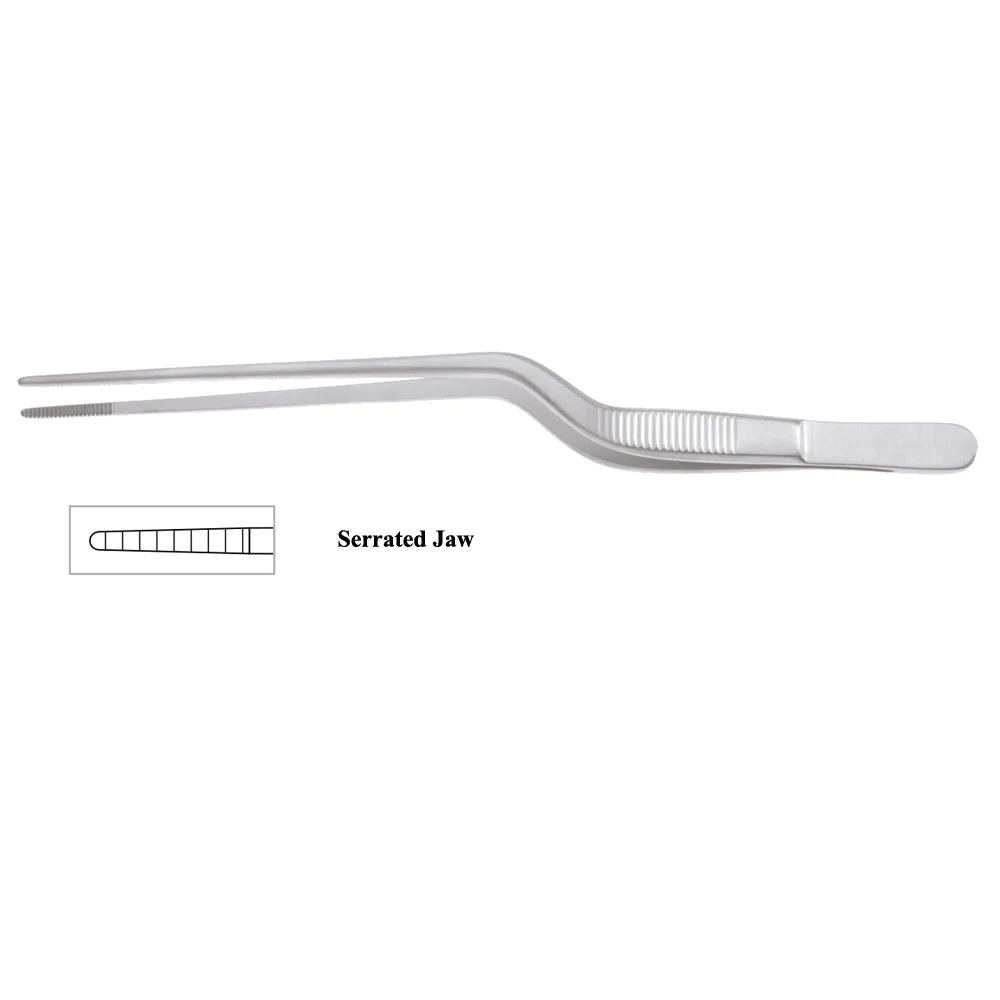 Jansen Dressing Bayonet Forceps Serrated Jaw, (16cm)