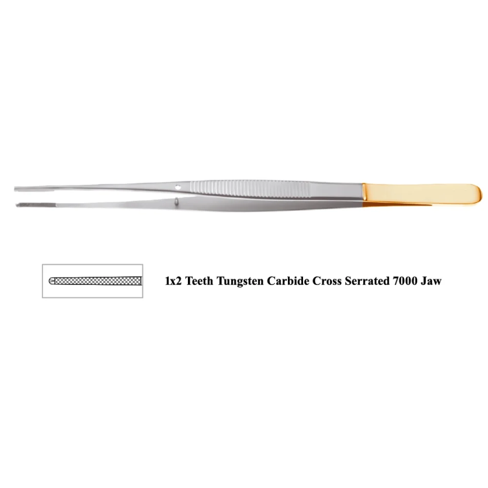 Semken Forceps 15cm with1x2 Teeth Cross Serrated TC Tip 7000 Jaw