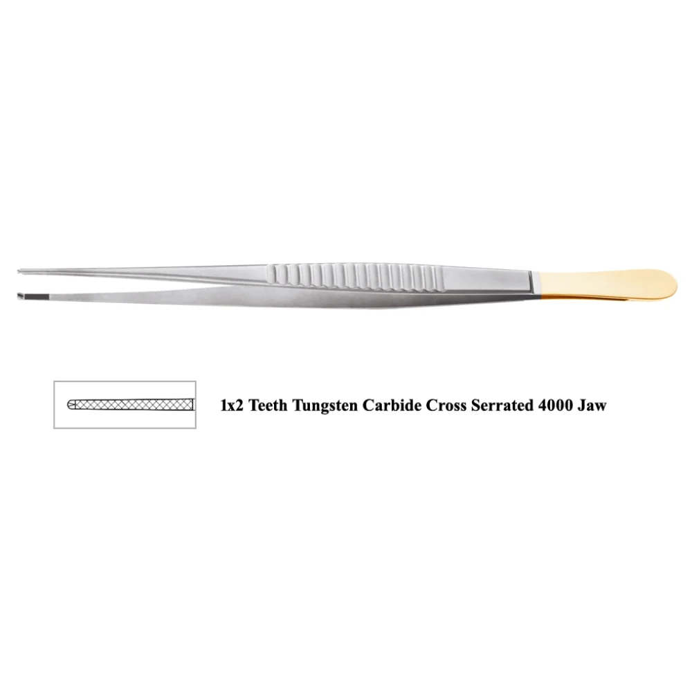 Skinner Forceps 23cm with 1×2 Teeth Cross Serrated TC Tip 4000 Jaw