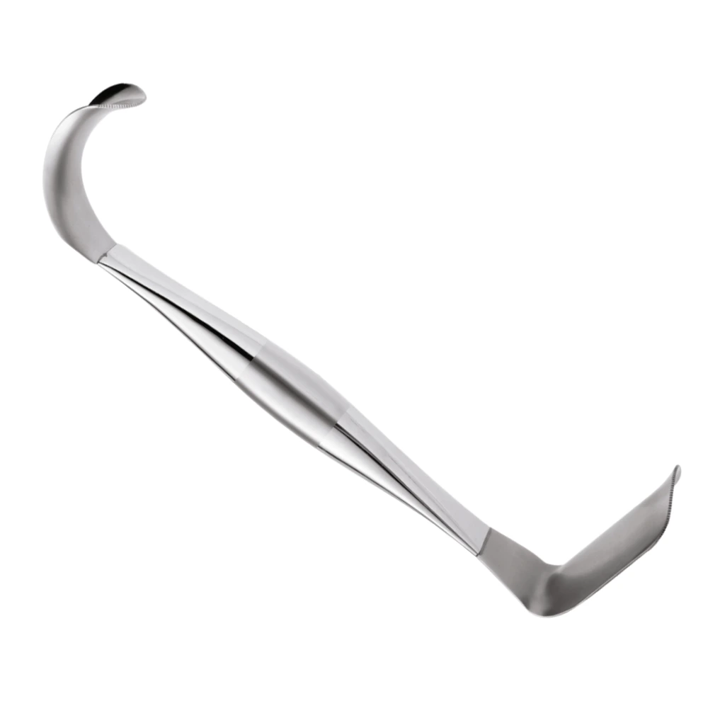 Tebbetts Double-Ended Retractor, (24.5cm),  Curved, (2.2cm x 3.8cm) Blade